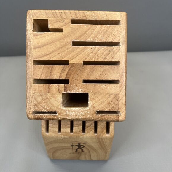 JA Henckels Knife Block 16 Slot Zwilling Wooden Knife Holder Bamboo Solid - Picture 2 of 9